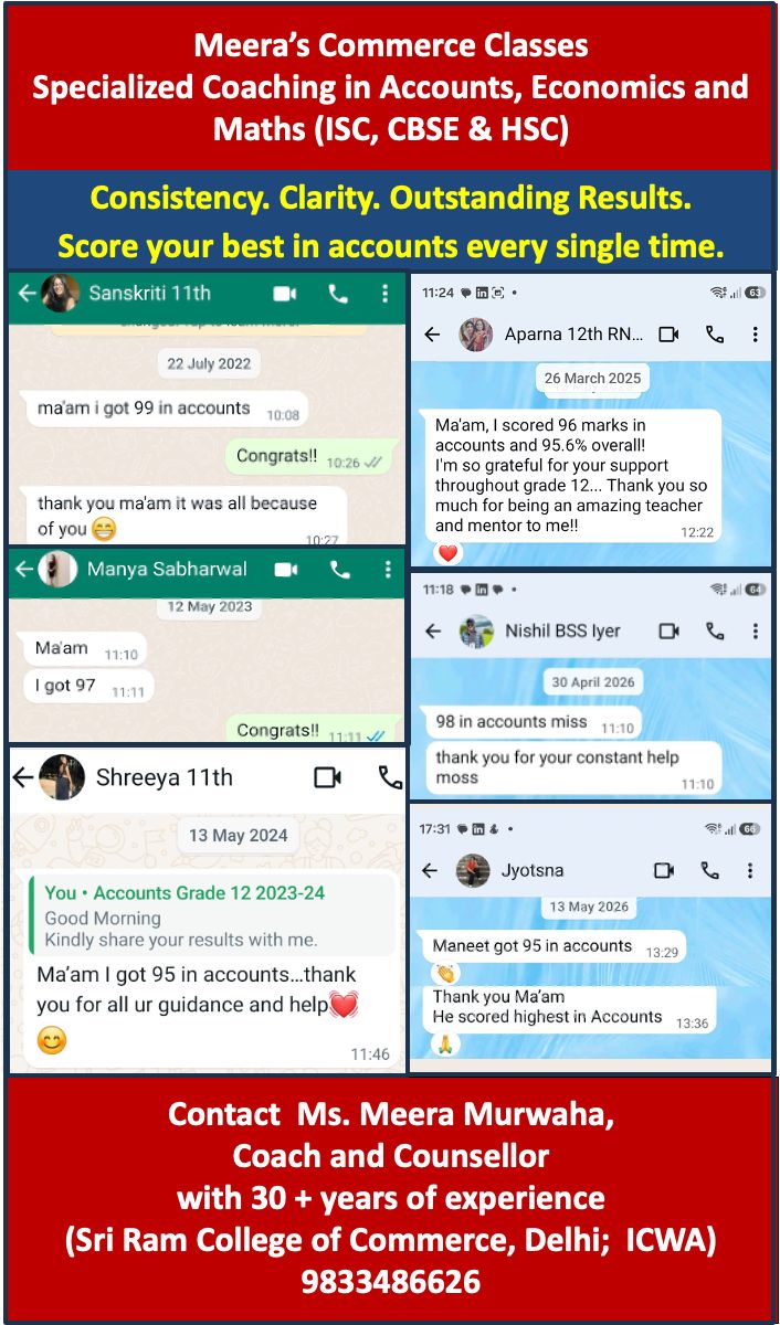 Accounts with Meera — student results and feedback