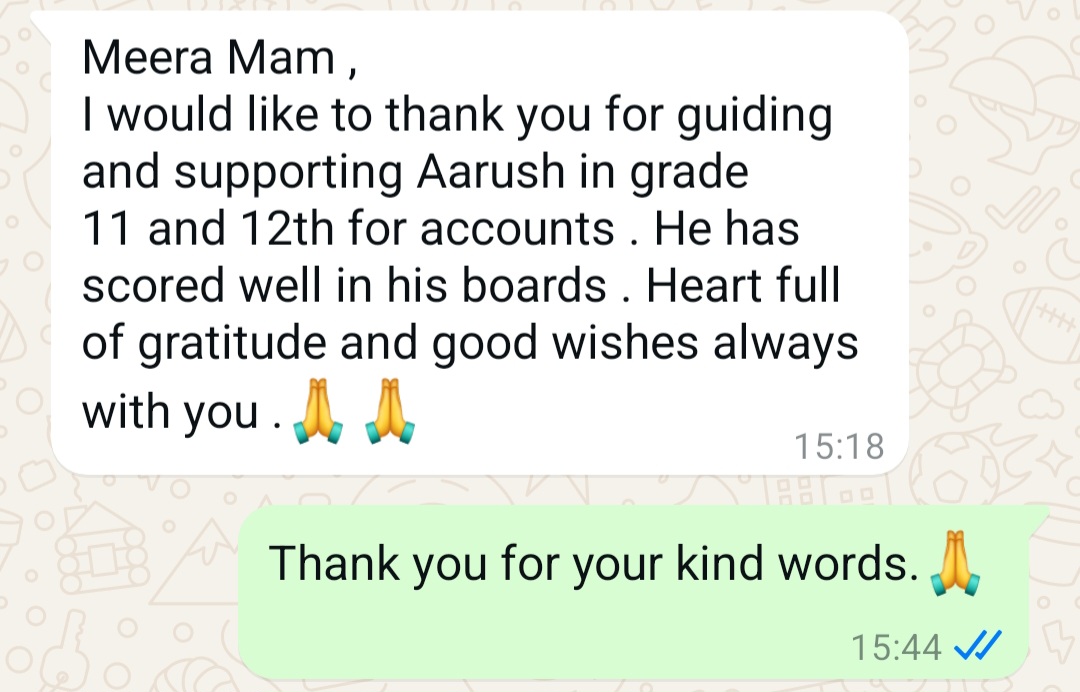Student feedback message