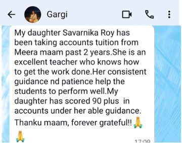 Student feedback message